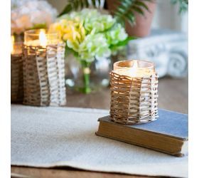 PDG 4" Wicker &amp; Glass Candle