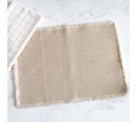 PDG Cr Beige Cotton Placemat 13.5x18.5