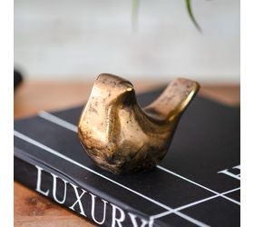 PDG 4x3x2.5 Bird Ant Brass Deco