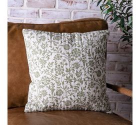 PDG 18" Green Floral Pillow
