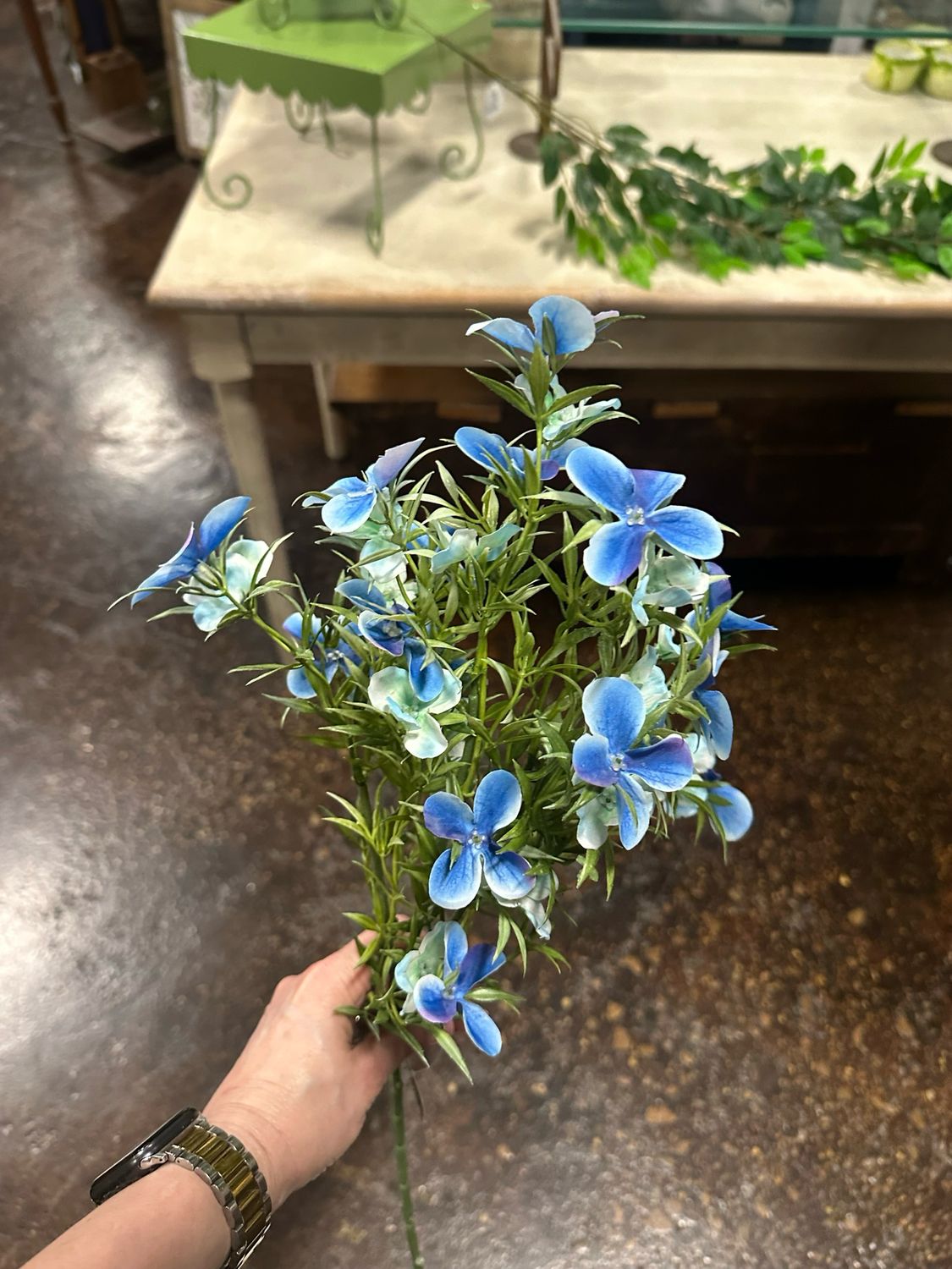 DCC 29" Blue Flowing Wildflower Spray