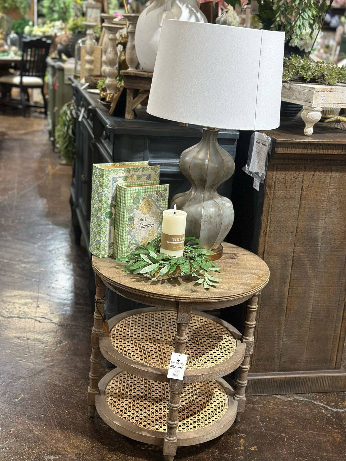 PT Side Table Rattan 24x24