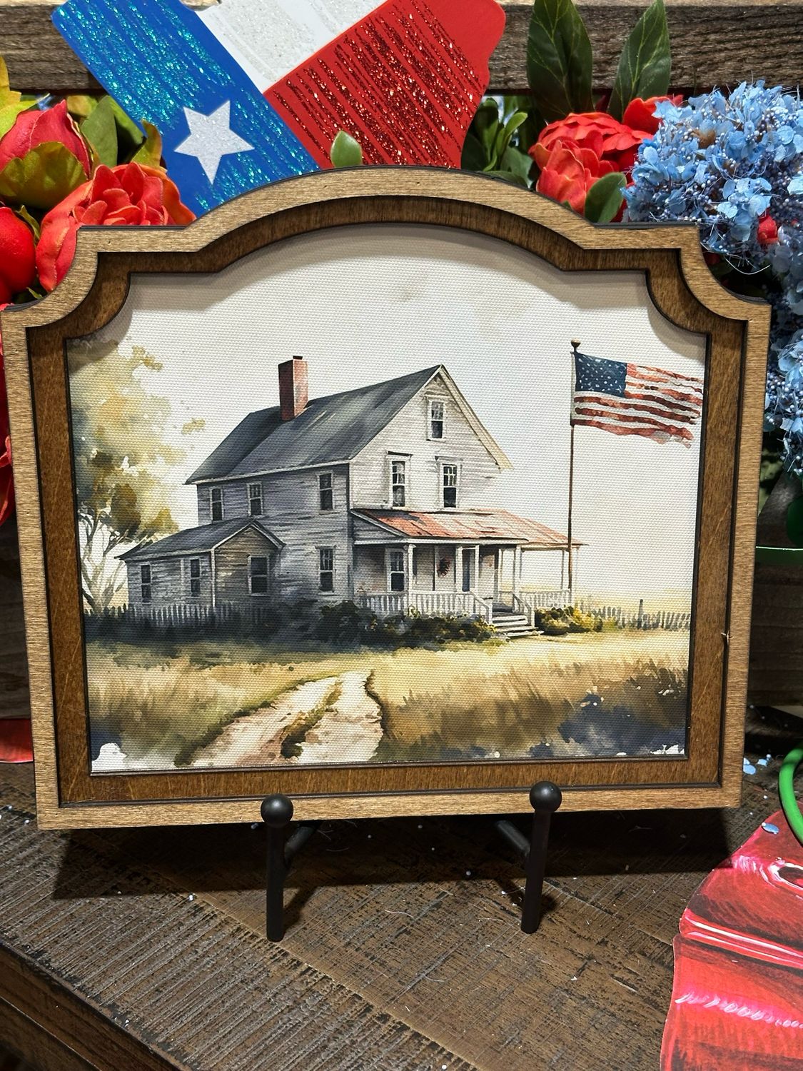 Red Canvas 8x12 Farmhouse Flag