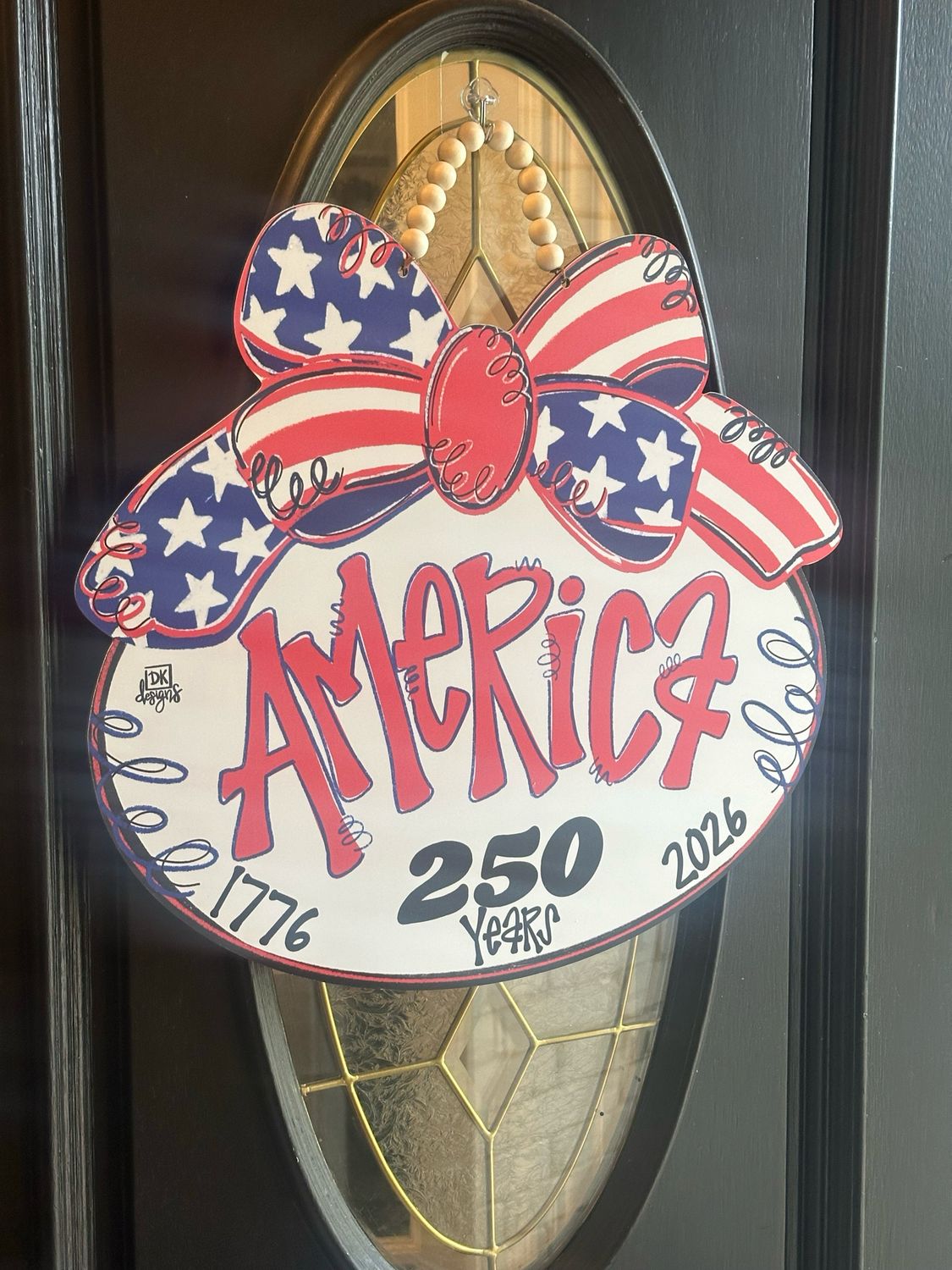 DKD America Bow 250th Door Hanger 22.75x23