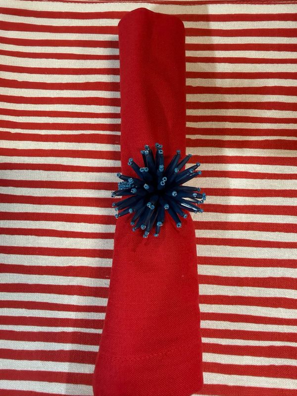 Tab Spike Blue Napkin Ring