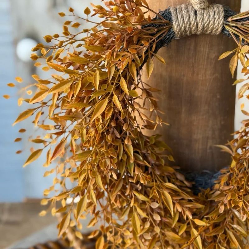 Lan 15" Barley Twist Sage Hanging Wreath