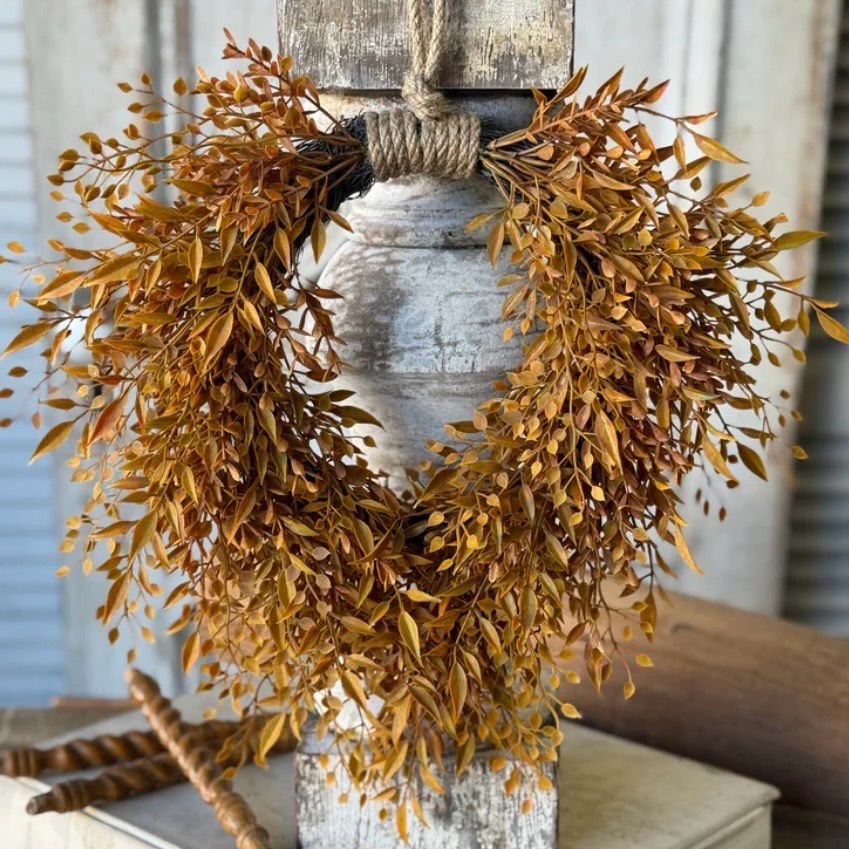 Lan 15" Barley Twist Sage Hanging Wreath