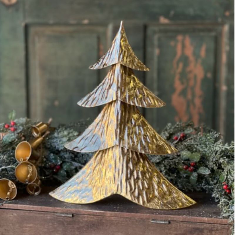 Lan 14.5" Goldrush Pine Tree Metal