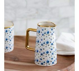 PDG Bl Floral Pitcher 5.5"