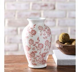 PDG 9" Rouge Floral Vase