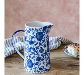 PDG 9" Bl Floral Pitcher