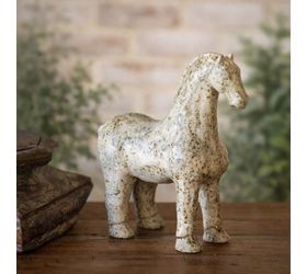 PDG 11" Beige Wash Ceramic Horse Statue