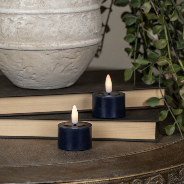 Rag S/2 Navy Tealight 3d Flame w Melting Effect