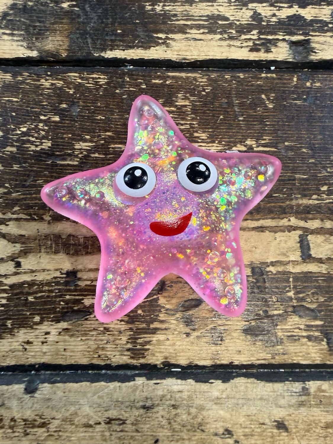 Pink Starfish Glitter Squishy