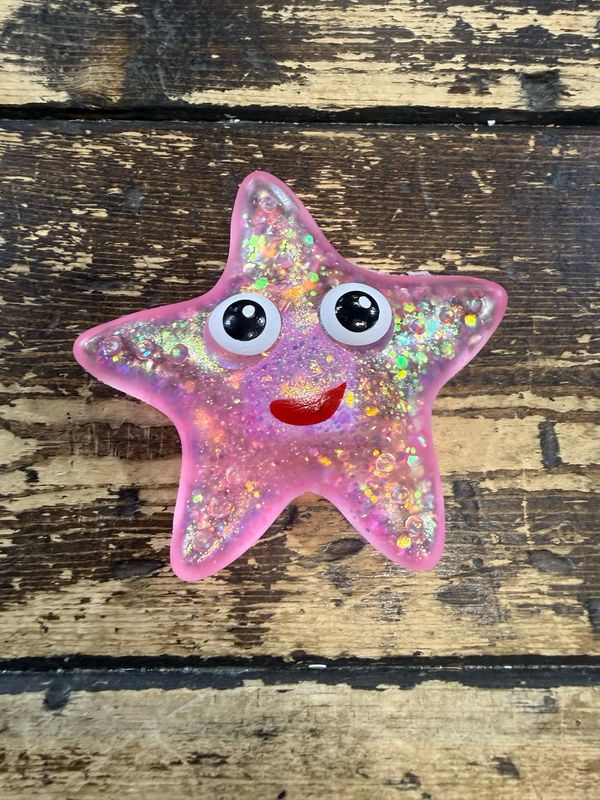 Pink Starfish Glitter Squishy