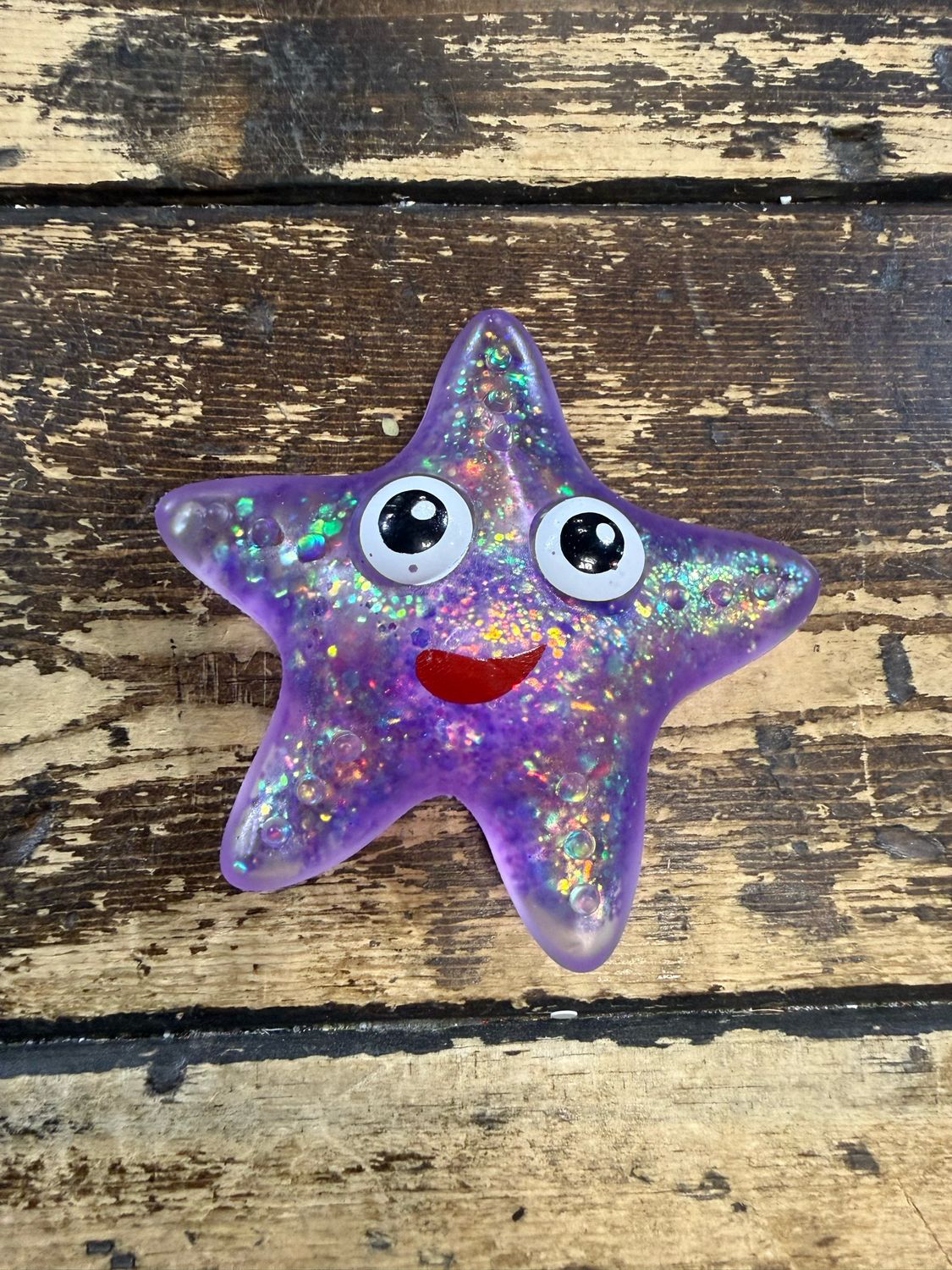 Purple Starfish Glitter Squishy