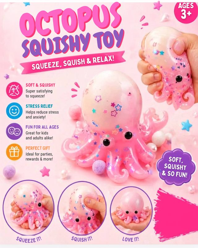 QD Octopus Squish 4x3.5 Pk