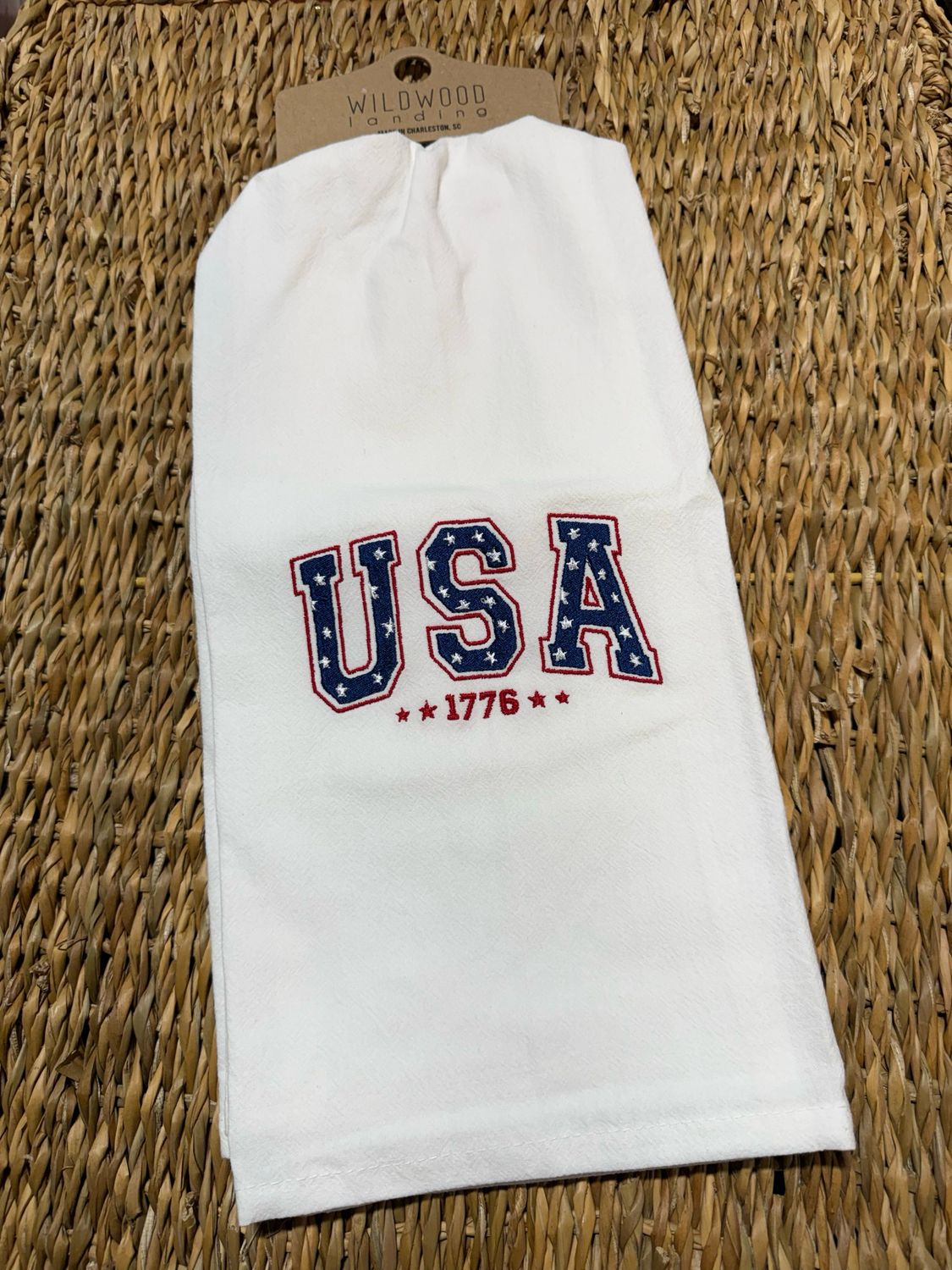 WWL USA Embroidered Tea Towel