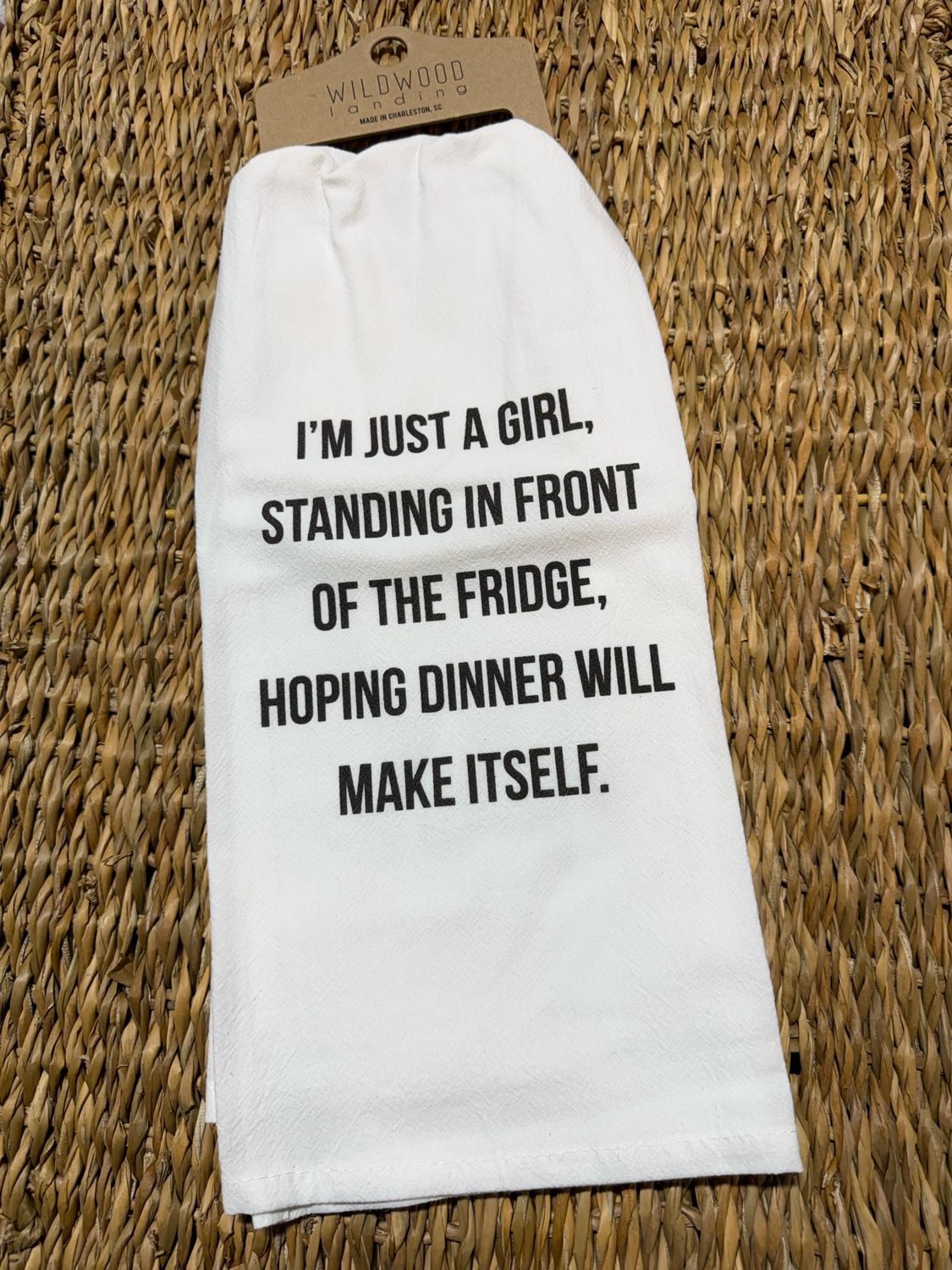 WWL Just A Girl Tea Towel