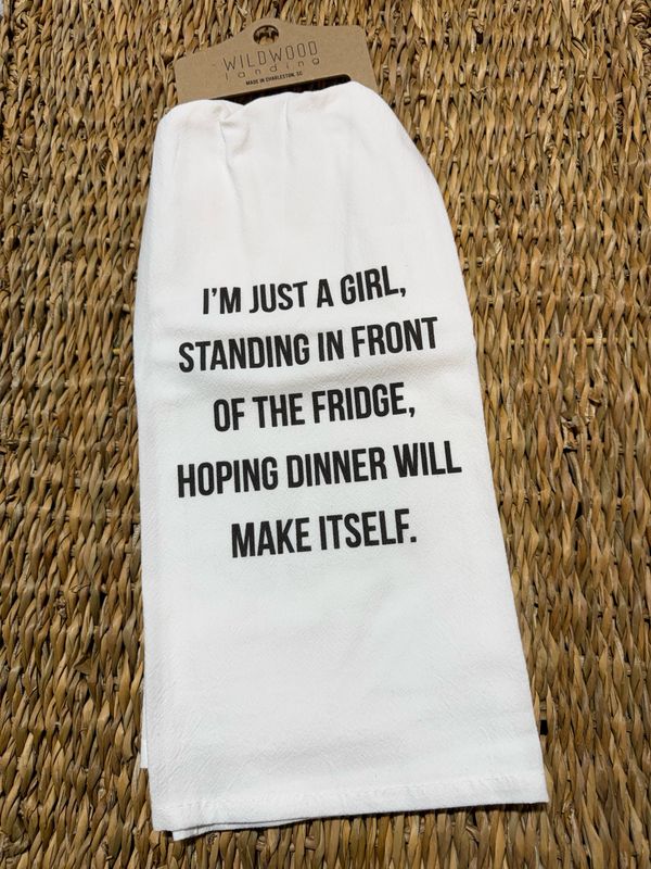 WWL Just A Girl Tea Towel