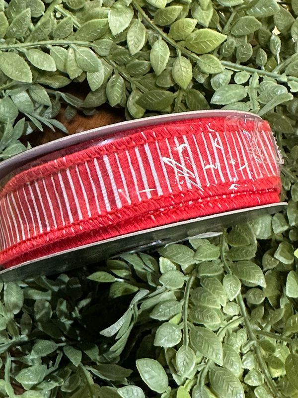 JME Mini Stripe Dupion Fused Red 1x10yd