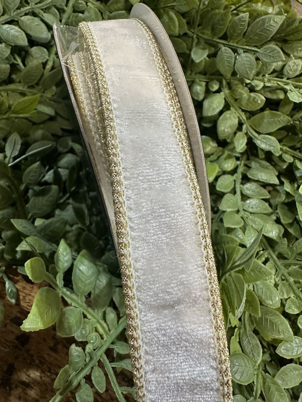 JME White Velvet Metallic Gold Dupion Backing 1x10yd