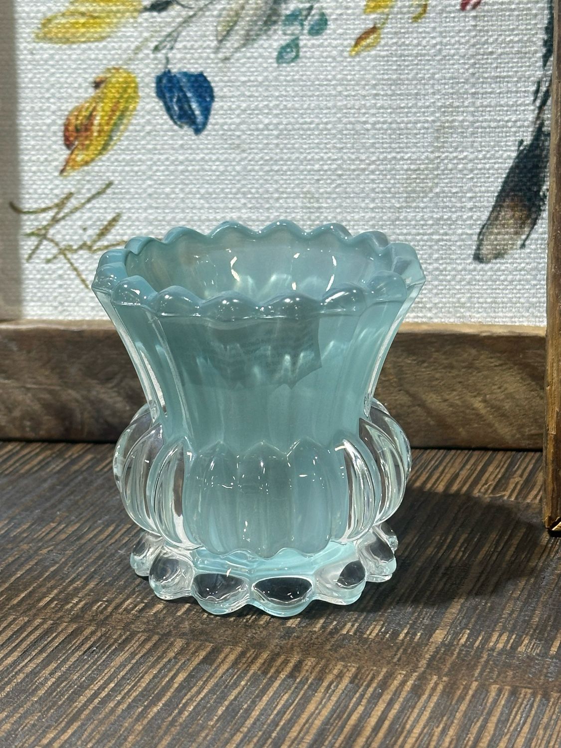 ARL 3.5" Bl Ruffle Glass Votive