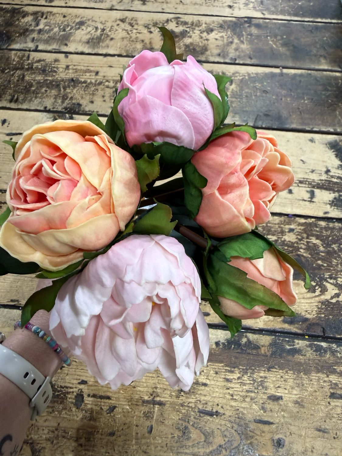 ARL 10.5" Lt Pink &amp; Lt Orange Peony Bundle RT