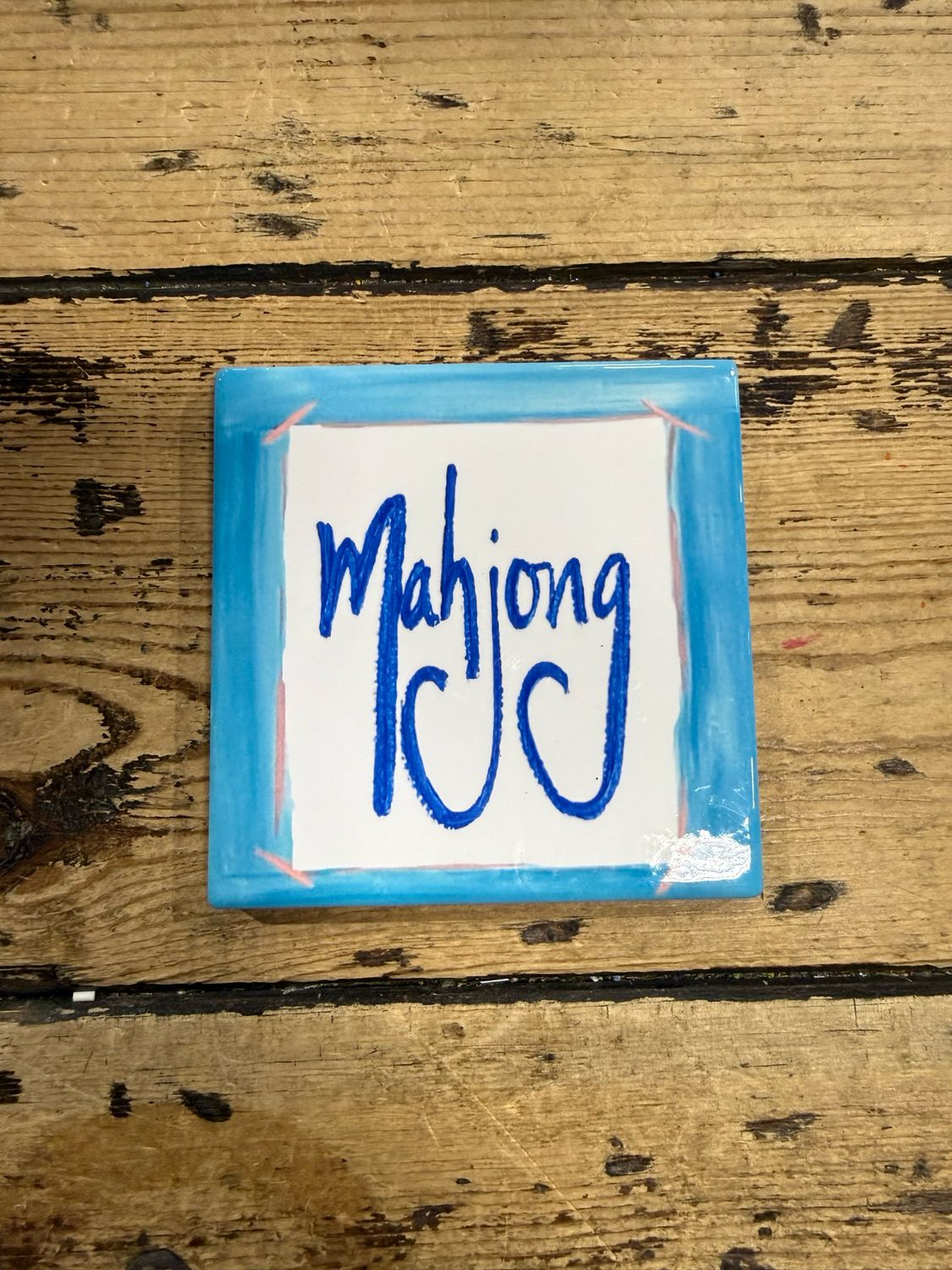 SCM 4x4 Coaster Blue Mahjong