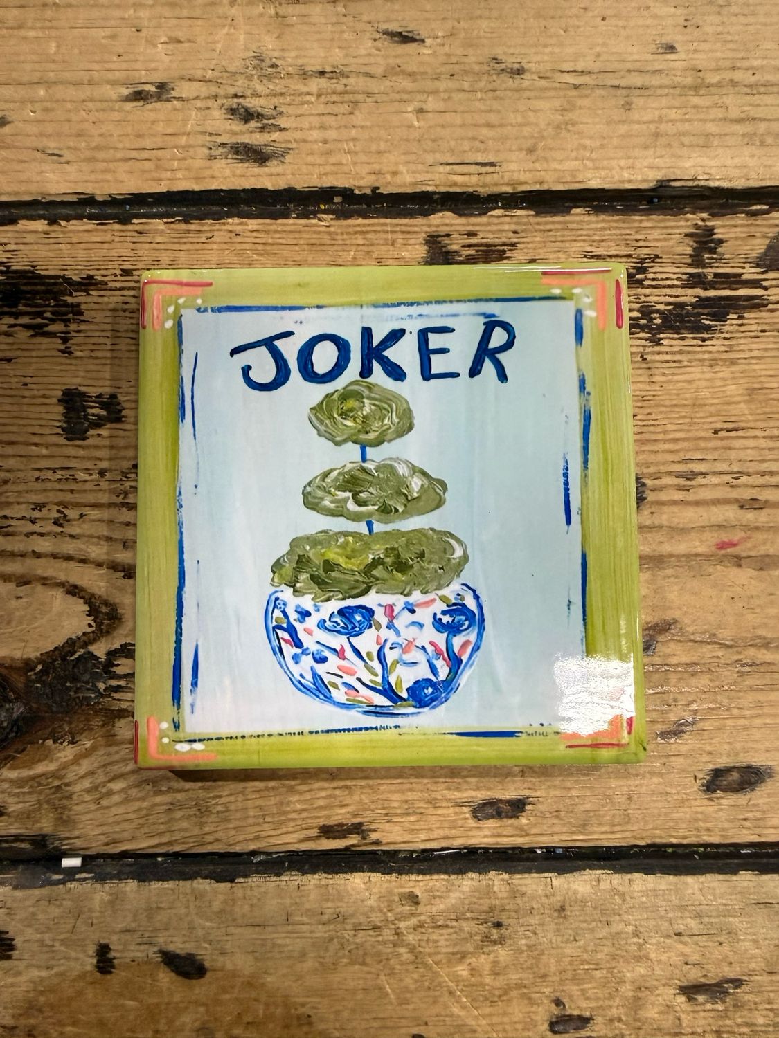 SCM 4x4 Coaster Green Joker Mahjong