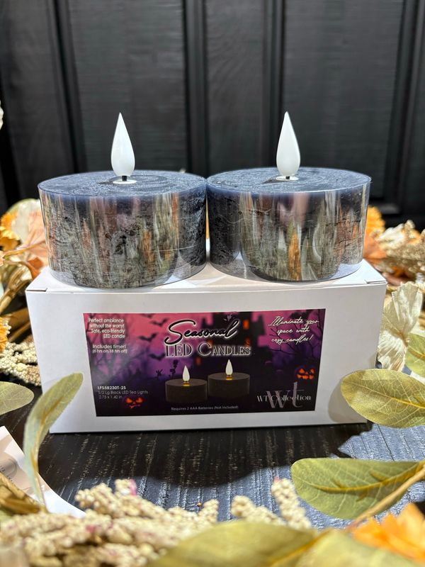 WTC S/2 Black LED Tea Lights