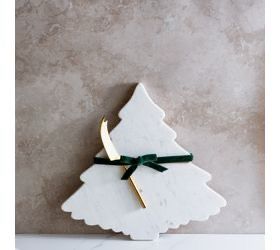 PDG 13" Marble Tree Serve Board w Knife