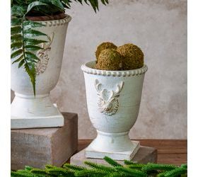 PDG 6" Gold Wash Cement Deer Urn Planter