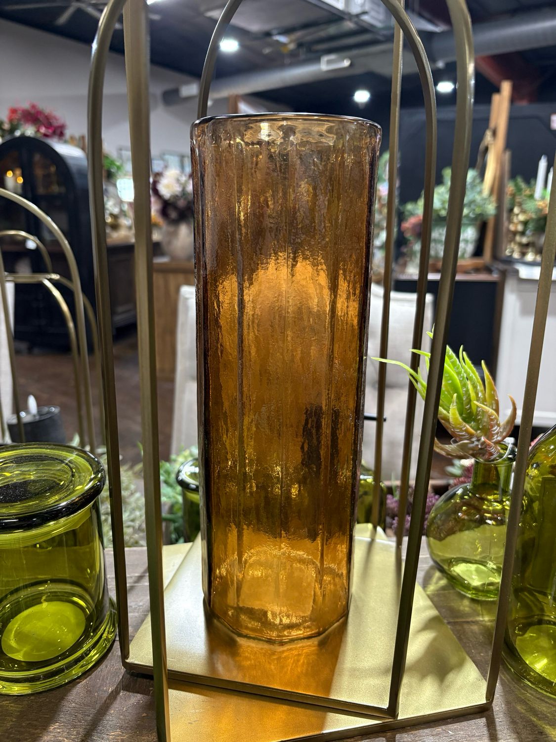 PDG 11" Amber Glass Vase