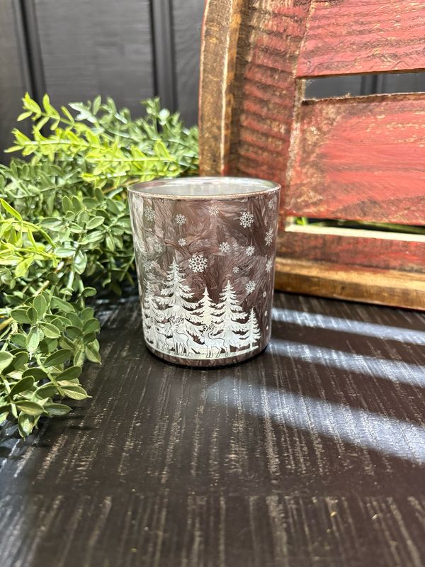 WTC Sm Bronze Forest Glass Jar 3x2.75
