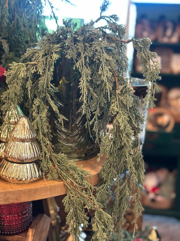WTC 28" Dk Green Juniper Dripping Garland