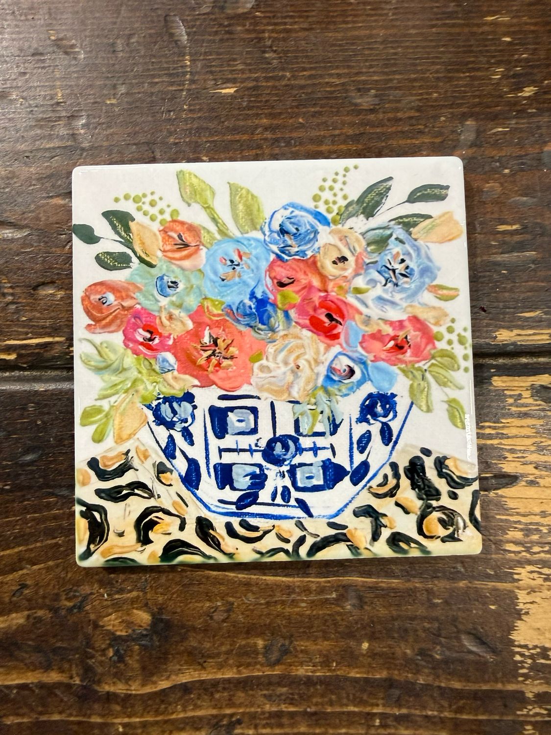 SCM 4x4 Coaster Leopard Floral