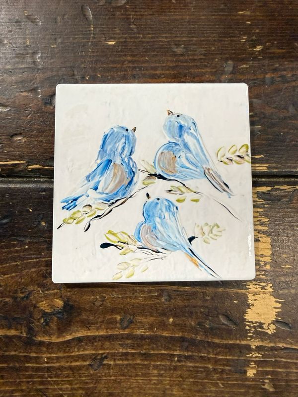 SCM 4x4 Coaster Blue Birds Singing