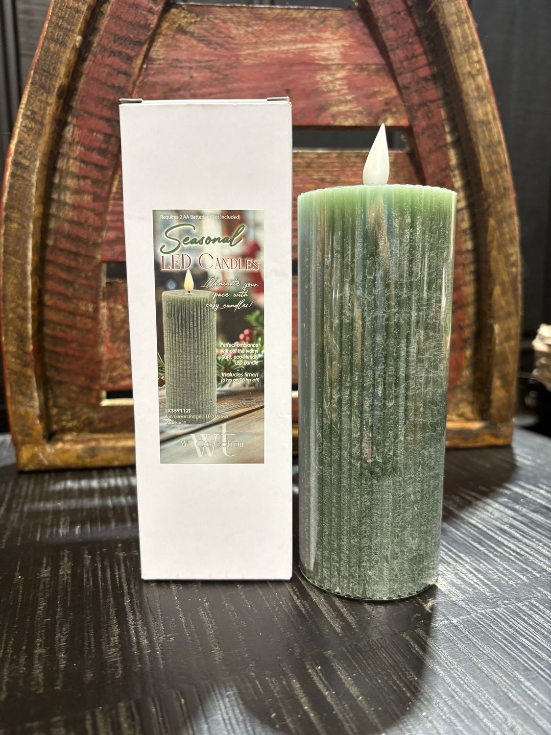 WTC 6" Green Ridged LED Votive