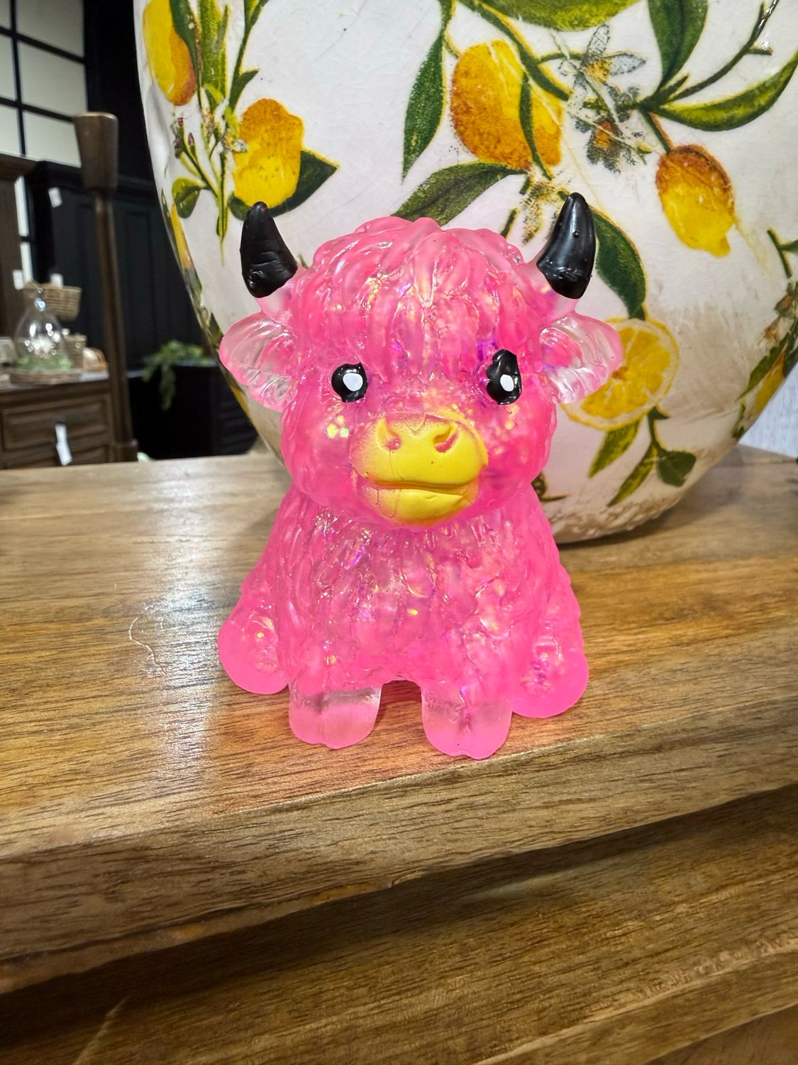 Pink Glitter Highland Cow Squishy