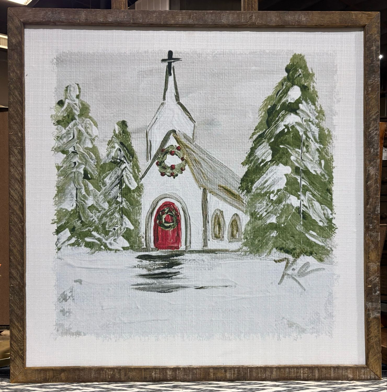 SCM 36x36 Snowy Church