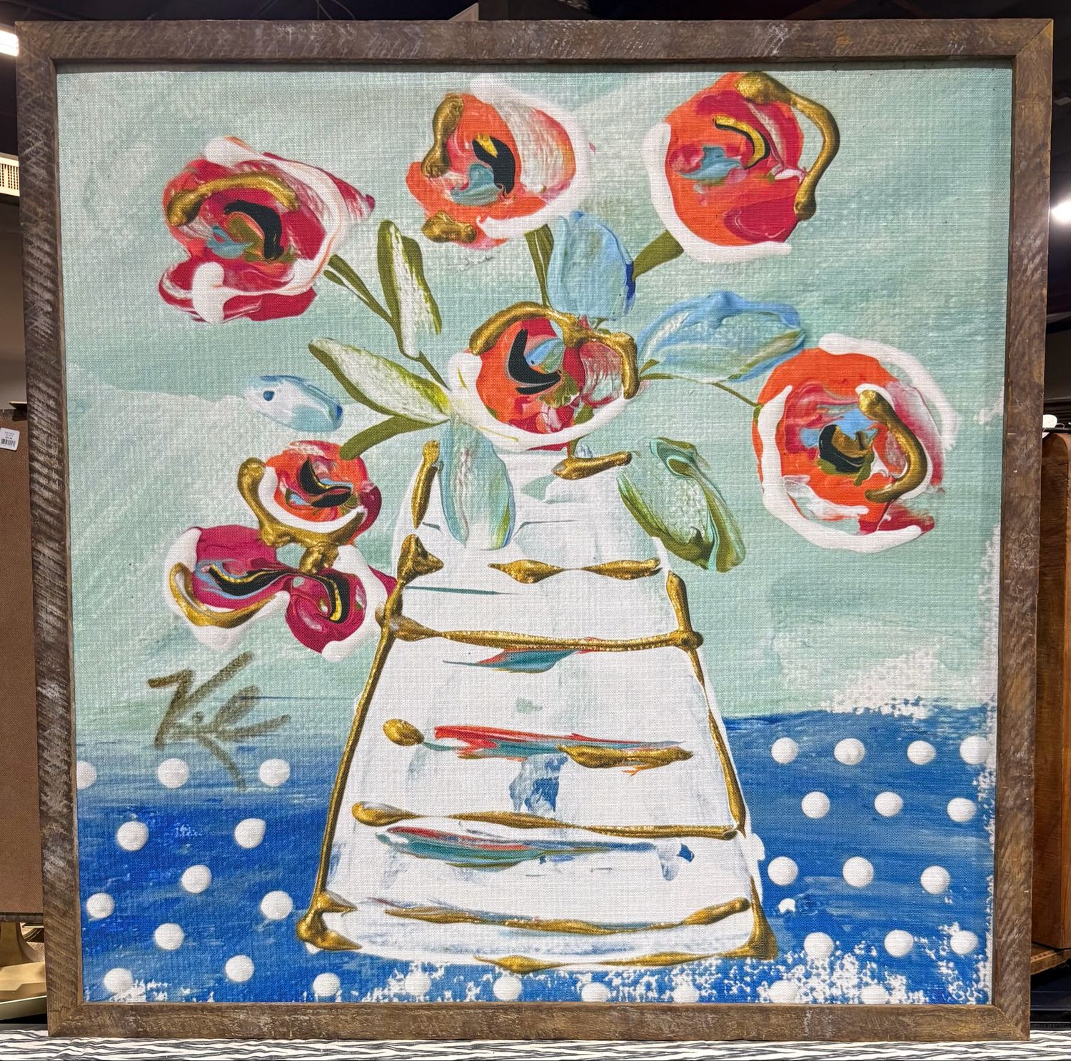 SCM 42x42 Blooms &amp; Polka Dot