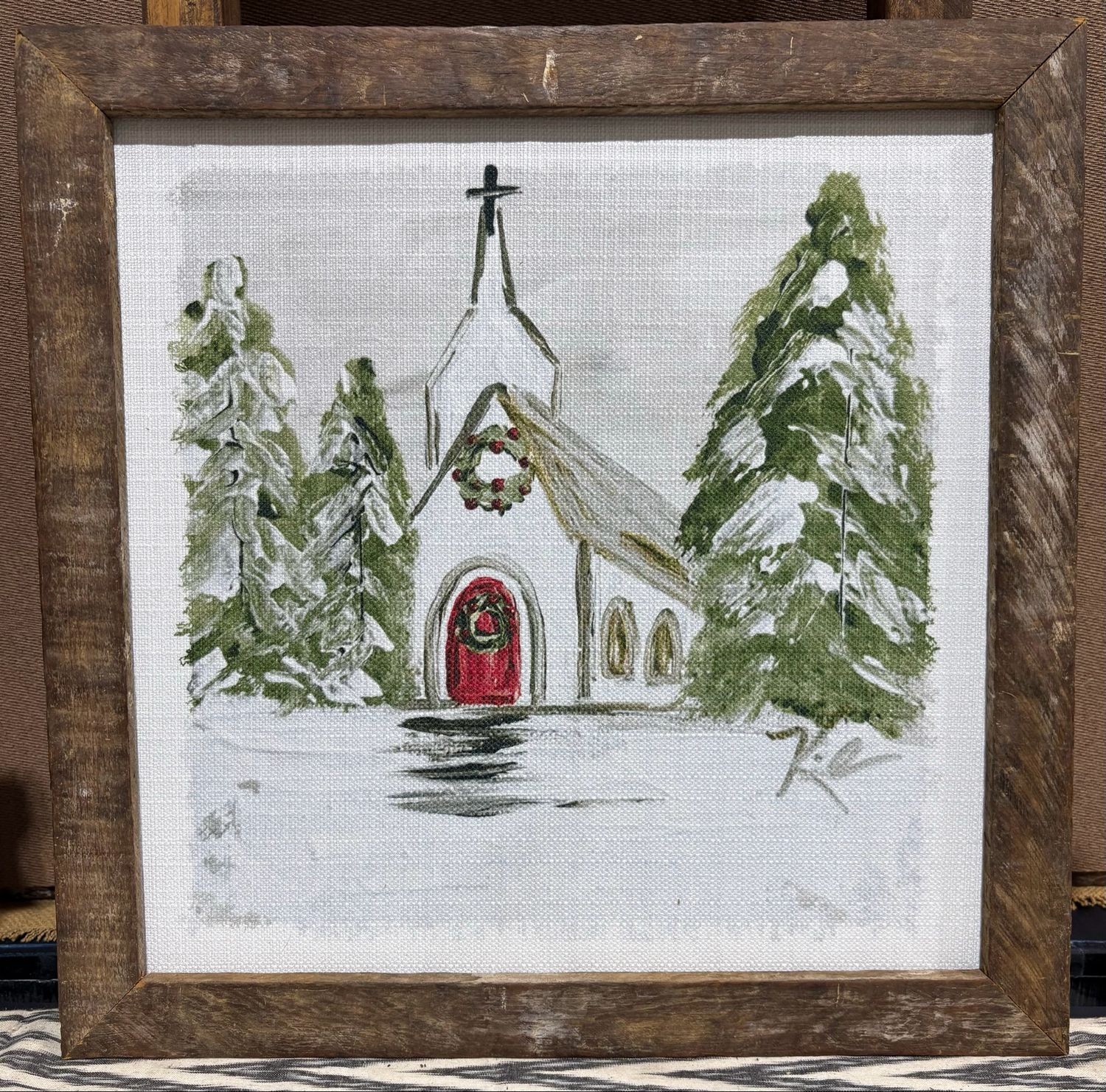 SCM 18x18 Snowy Church