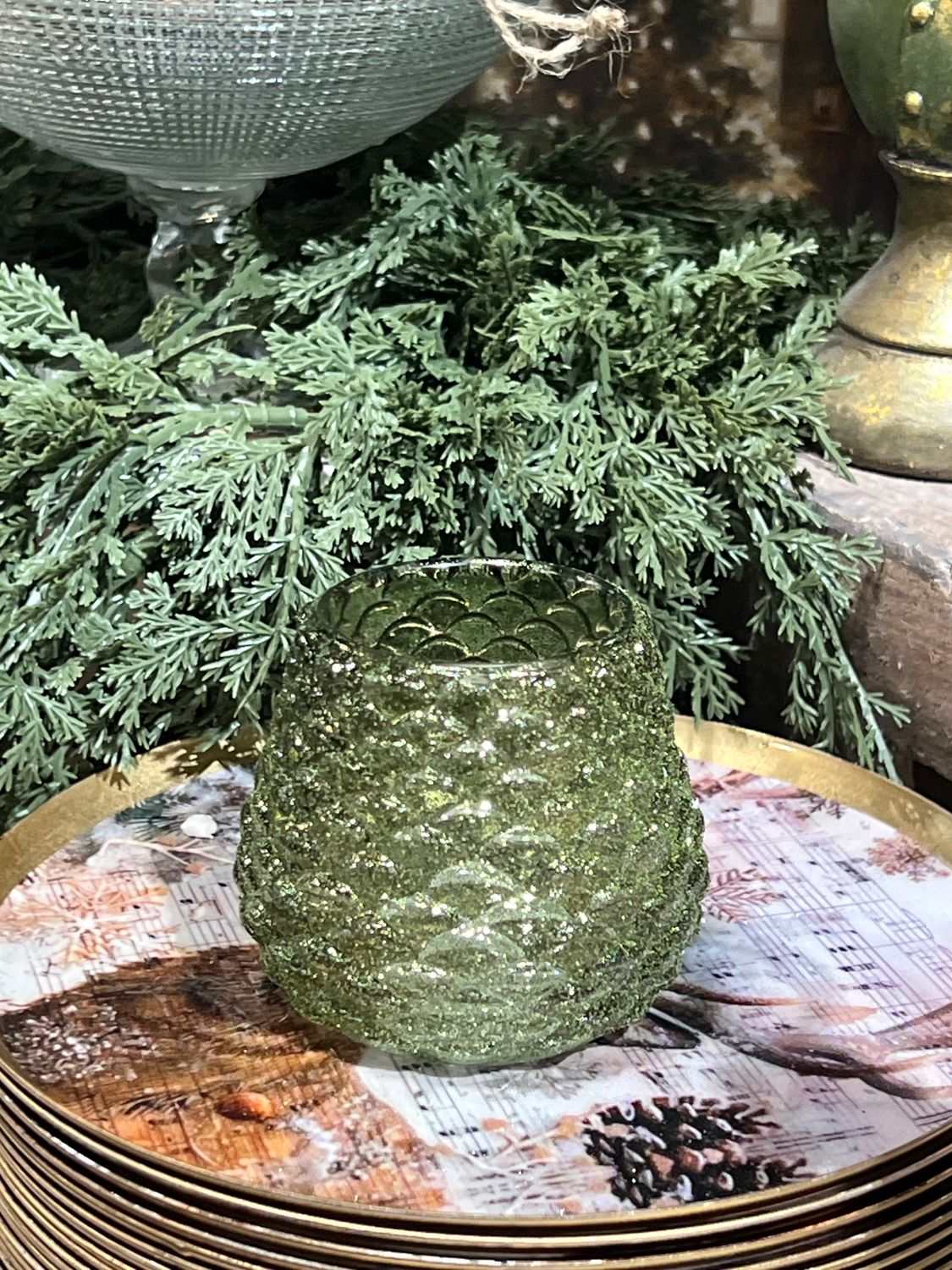180 Green Pinecone Votive 2.5"
