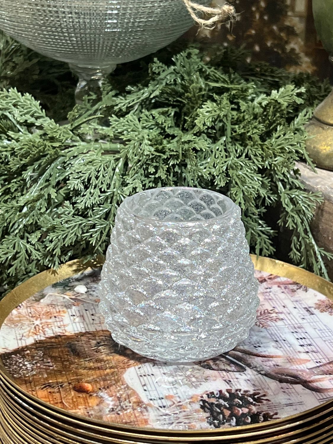 180 Clear Pinecone Votive 2.5"