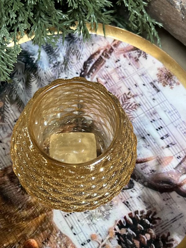 180 Gold Pinecone Votive 2.5"