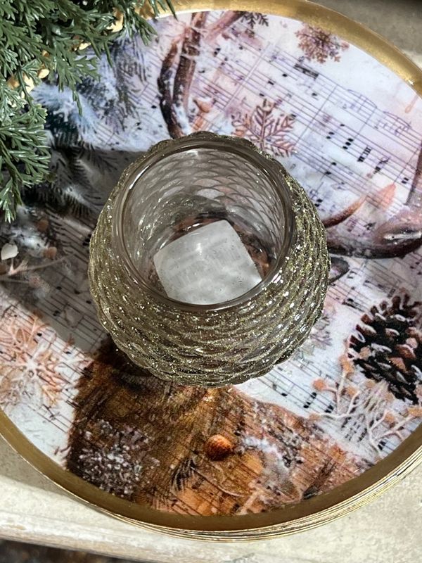 180 Taupe Pinecone Votive 2.5"