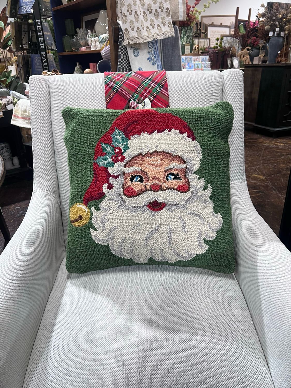 Pek Red Hat Santa Hook Pillow 18x18