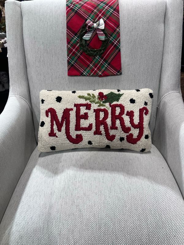 Pek Polka Merry Hook Pillow 9x16