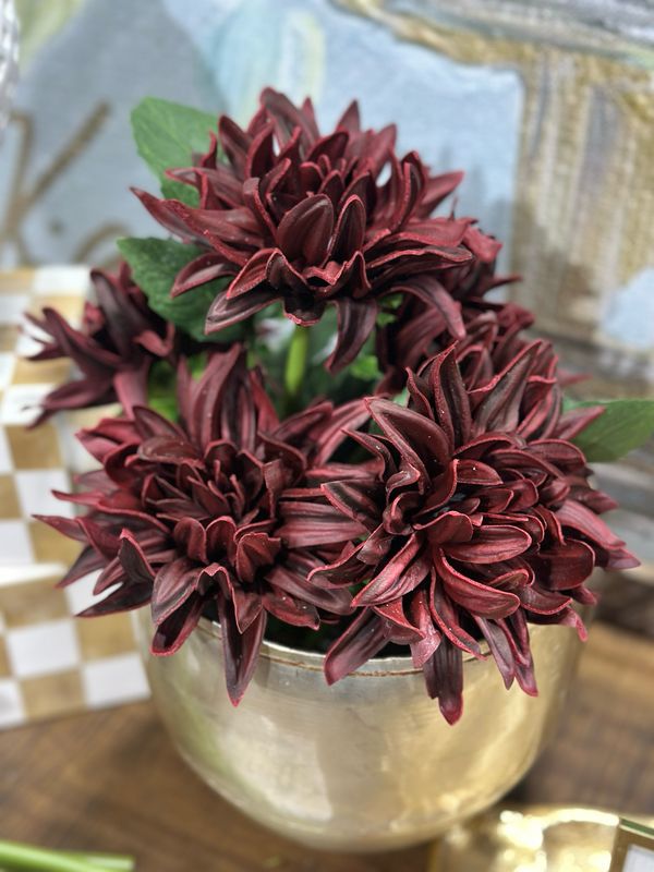 KKI 12" Burgundy RT Dahlia Bundle 6 Stems